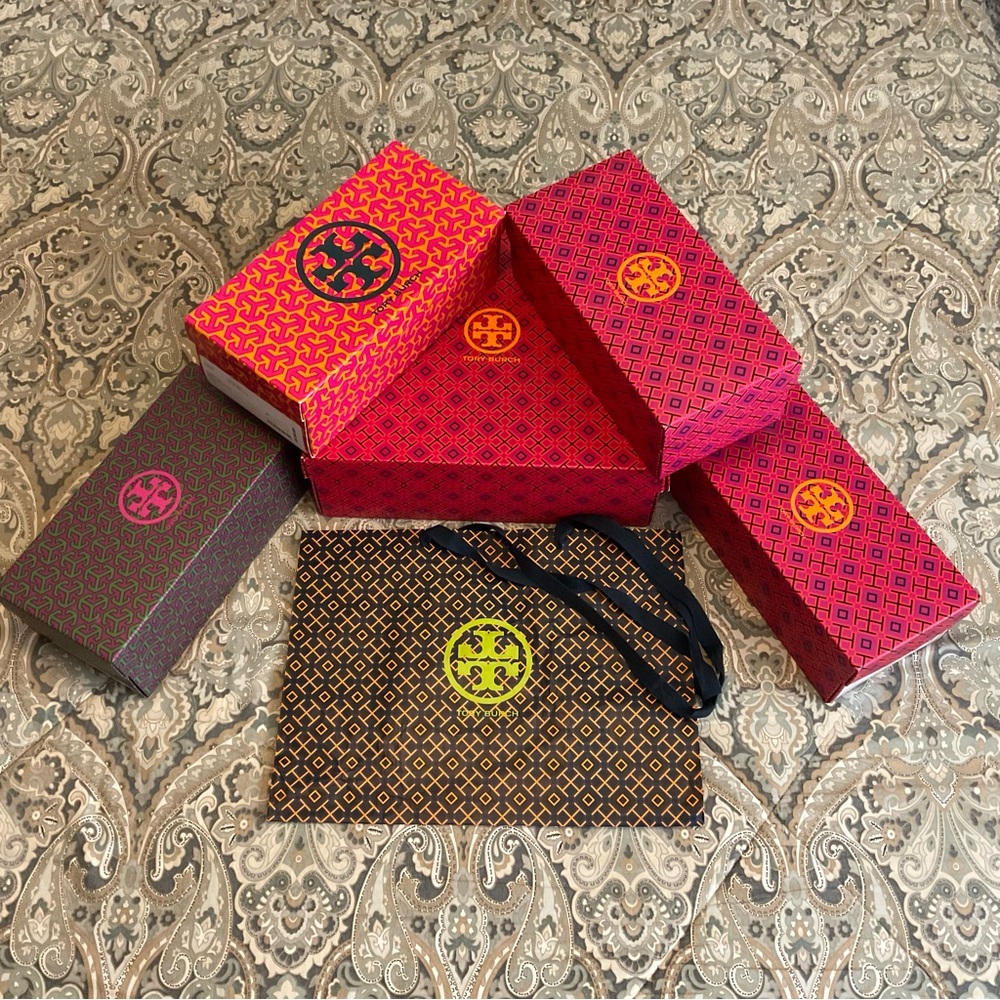 Tory Burch 5 Shoe Boxes x Shopping Bag